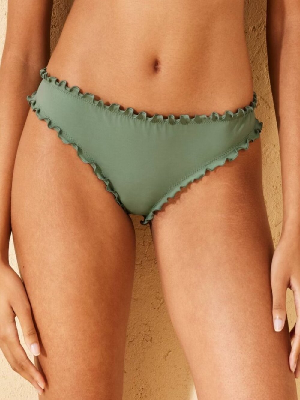 Shade Shore XL Womens Bikini Bottom Ruffle Cheeky Low Rise Green